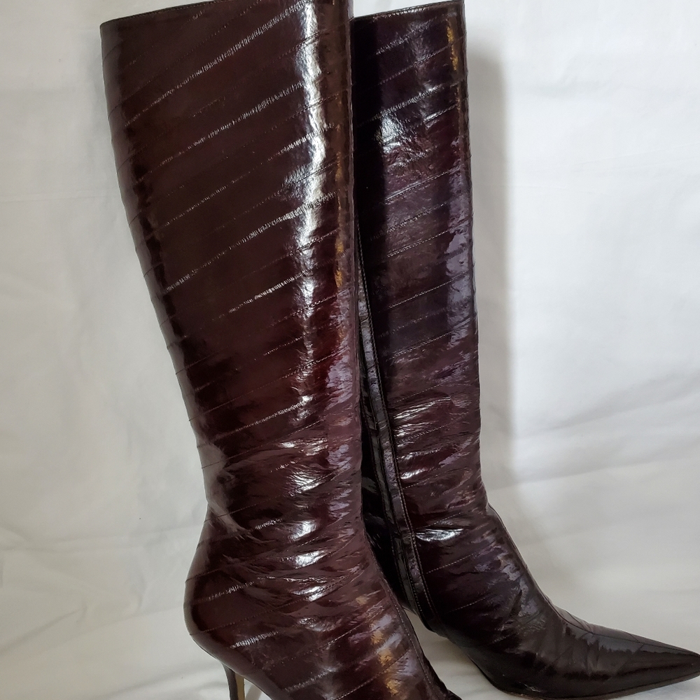 Dolce and Gabbana Woman's Burgundy Eel Boots